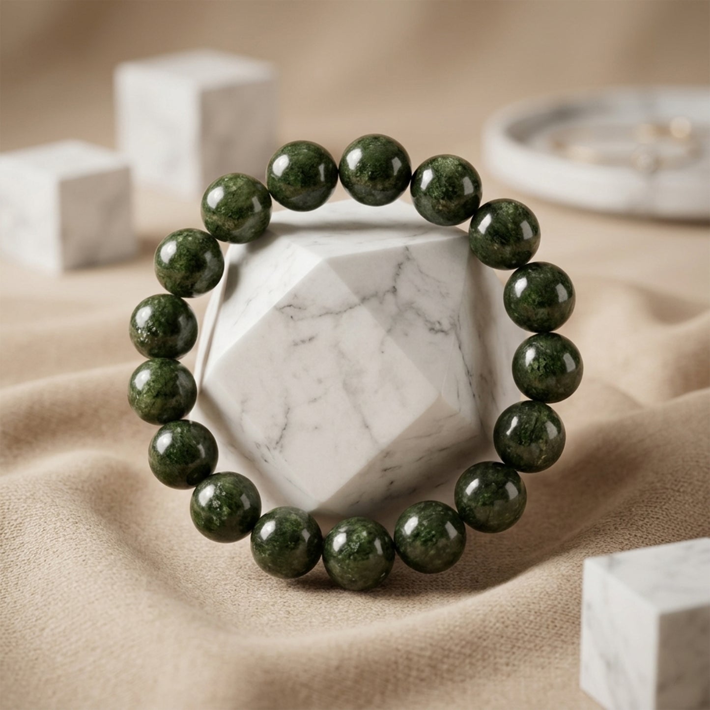 Green Serenity Meditation Stone Bracelet