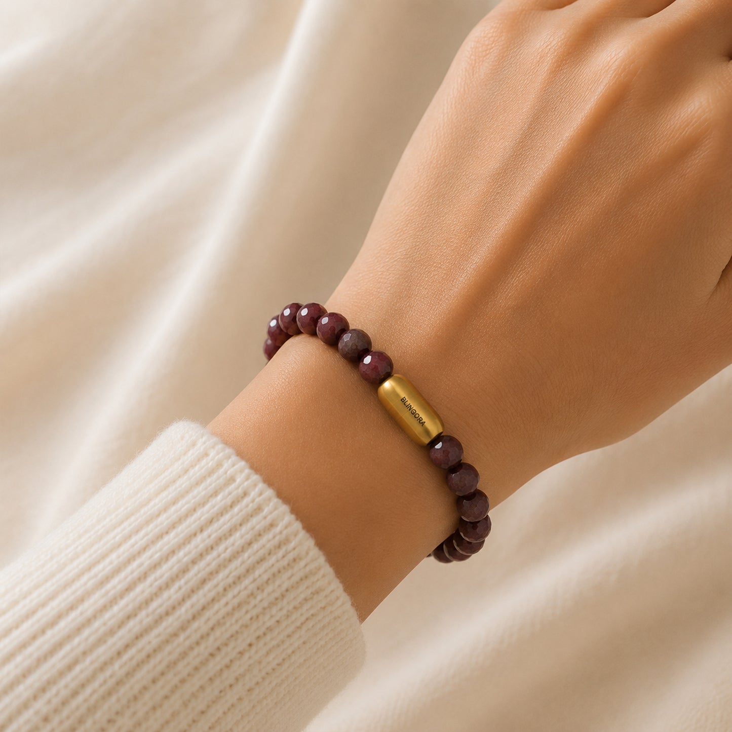 Natural Royal Ruby Stone Bracelet with Magnet Lock
