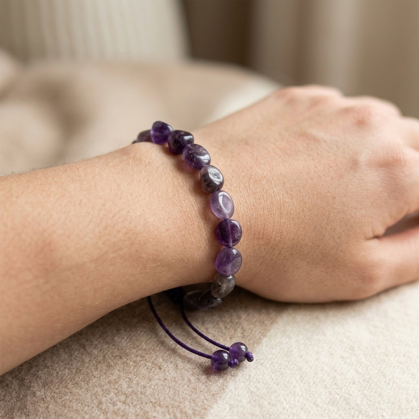 Natural Amethyst Tumbled Bracelet