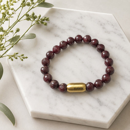 Natural Royal Ruby Stone Bracelet with Magnet Lock