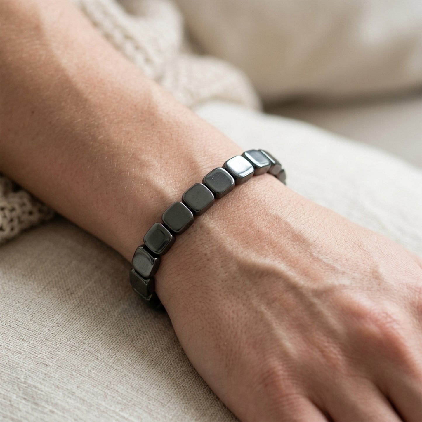 Magnetic Hematite Bead Bracelet